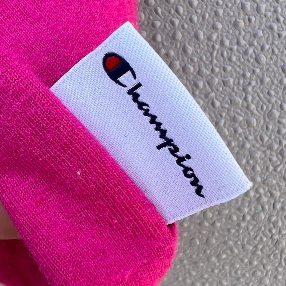 Champion Authentic Athletic Hot Pink Large Cotton Crop Short Sleeve Tee Shirt - Picture 8 of 12